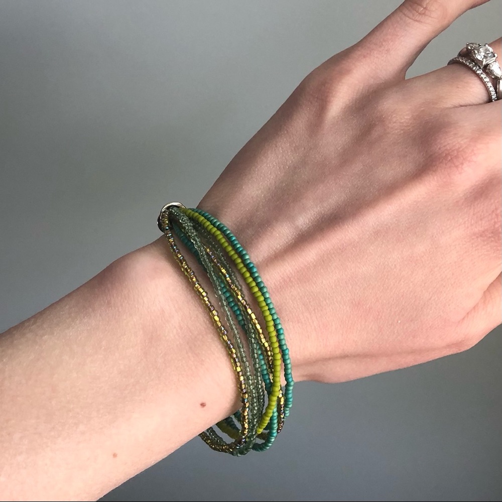 Handmade multi-strand beaded bracelet